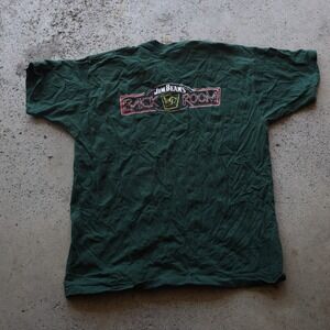 Vintage 90s Jim Beam Back Room T Shirt Mens XL Green Bourbon Whiskey Promo